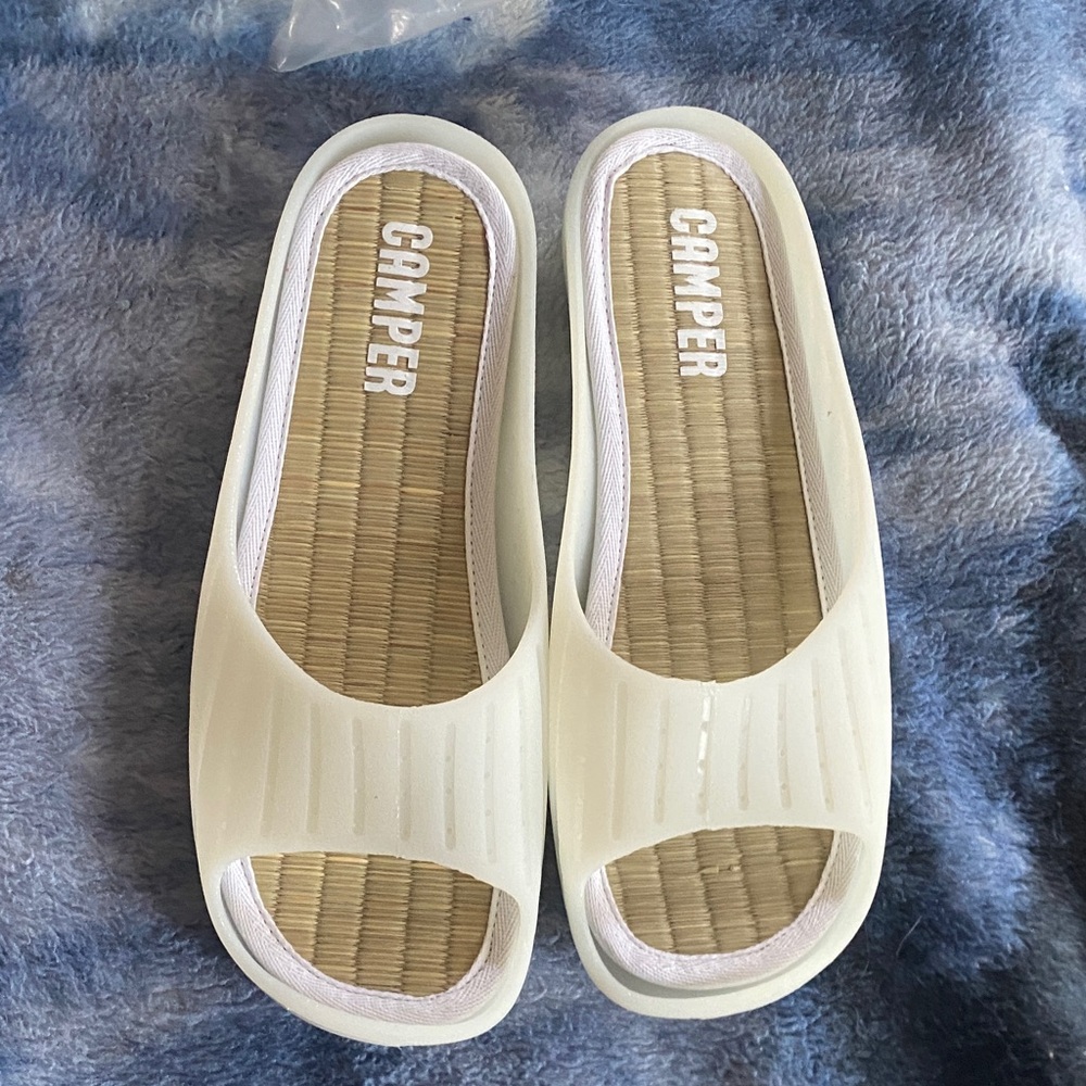 Camper Women's Cream Slide Sandals
